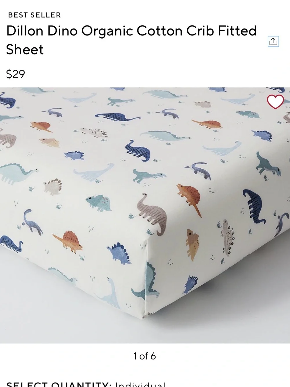Embroidered Dino Baby Quilt & fitted crib sheet Cream - with Blue & Tan Dinos